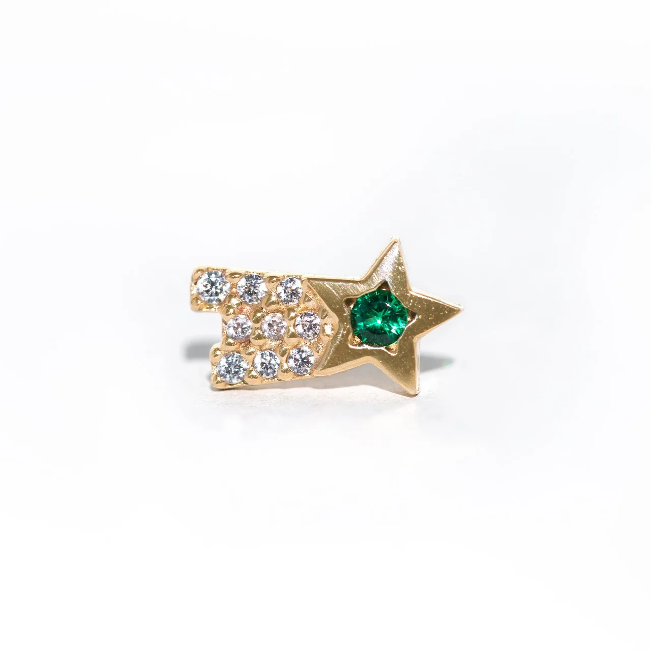 10k Solid Gold Shooting Star Ball Back Stud