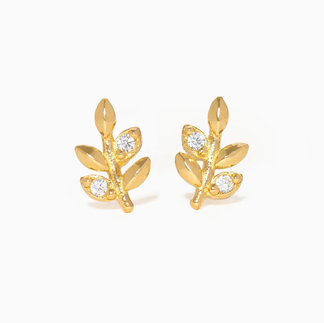 14k Solid Gold Cottage Ivy Studs