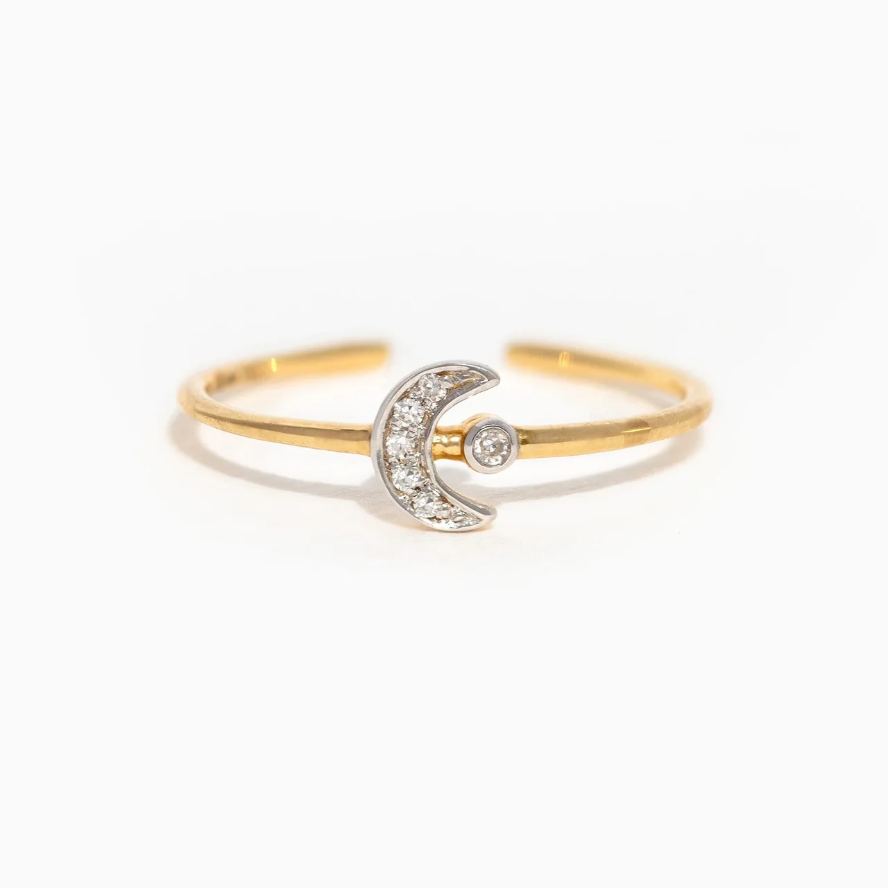 14k Solid Gold Diamond Orbit Ring