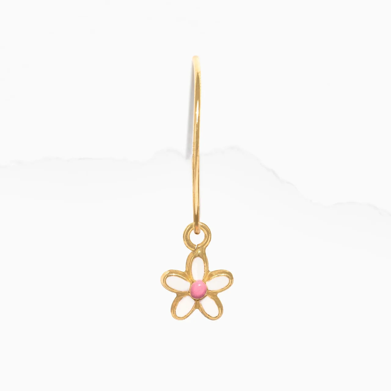 14k Solid Gold Fleur Hoop