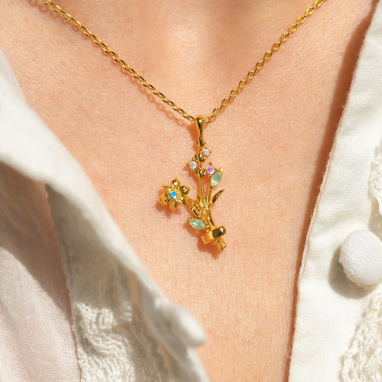 Birth Month Flower Necklace Base - Image 5