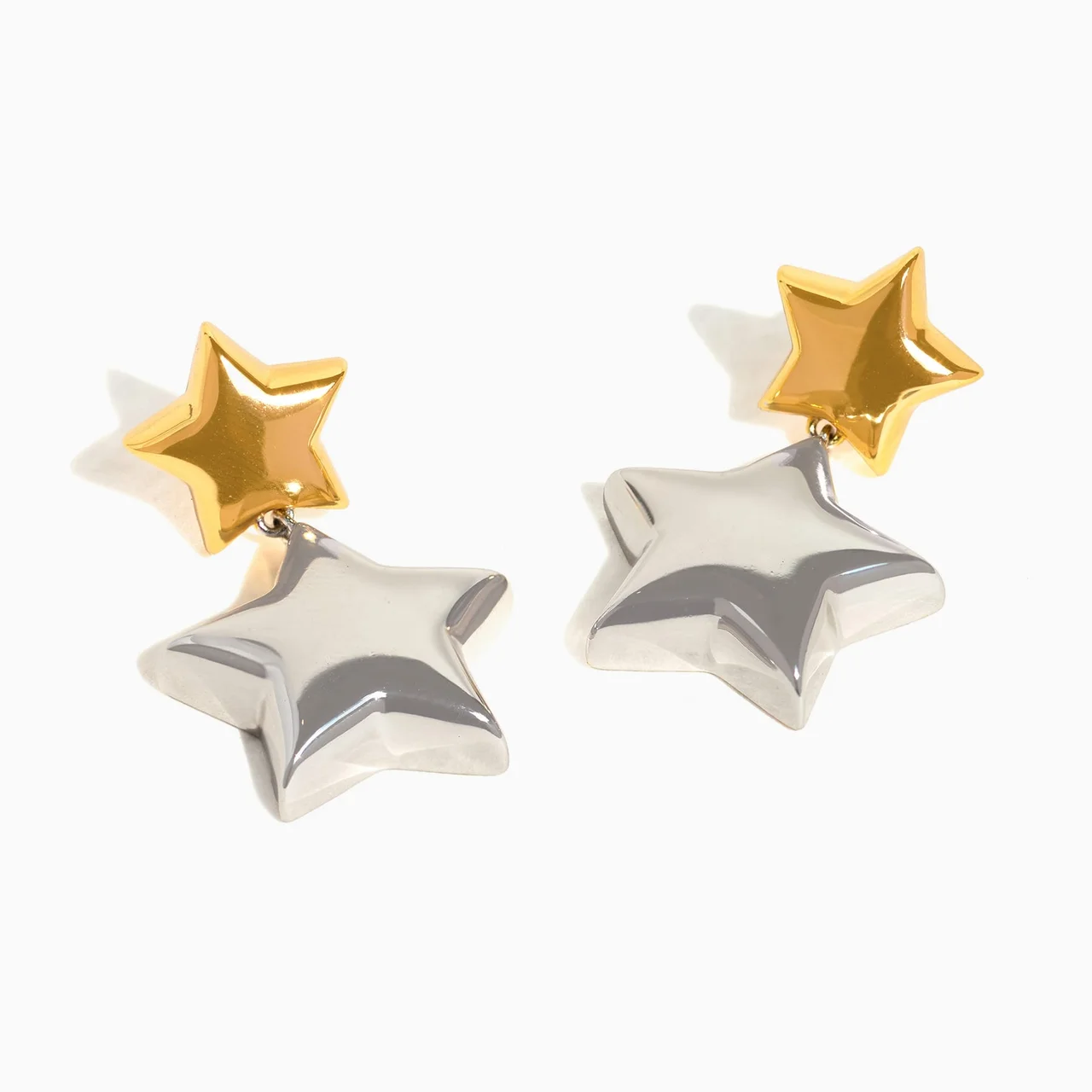 Chasing Stars Two Tone Dangle Earrings - Image 3