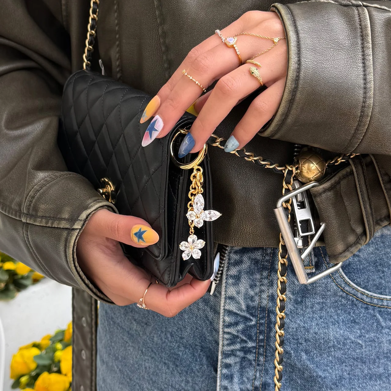 Crystal Flower Bag Charm - Image 11