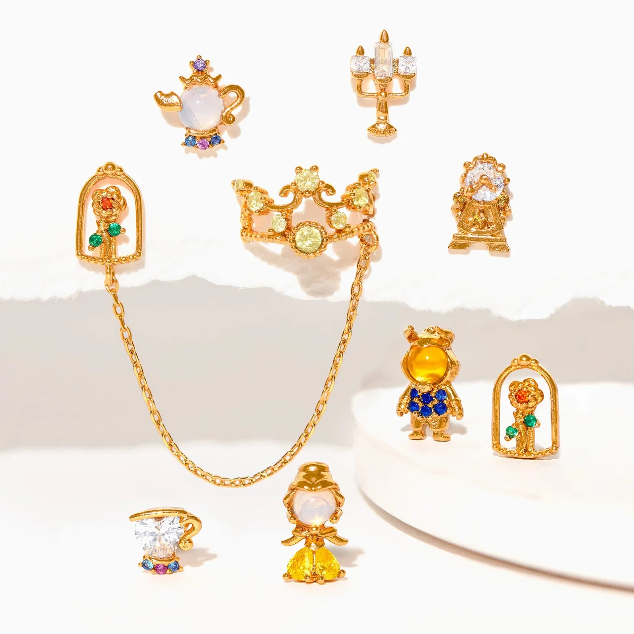 Disney Princess Beauty and the Beast Enchanted Rose Ear Cuff + Stud - Image 3