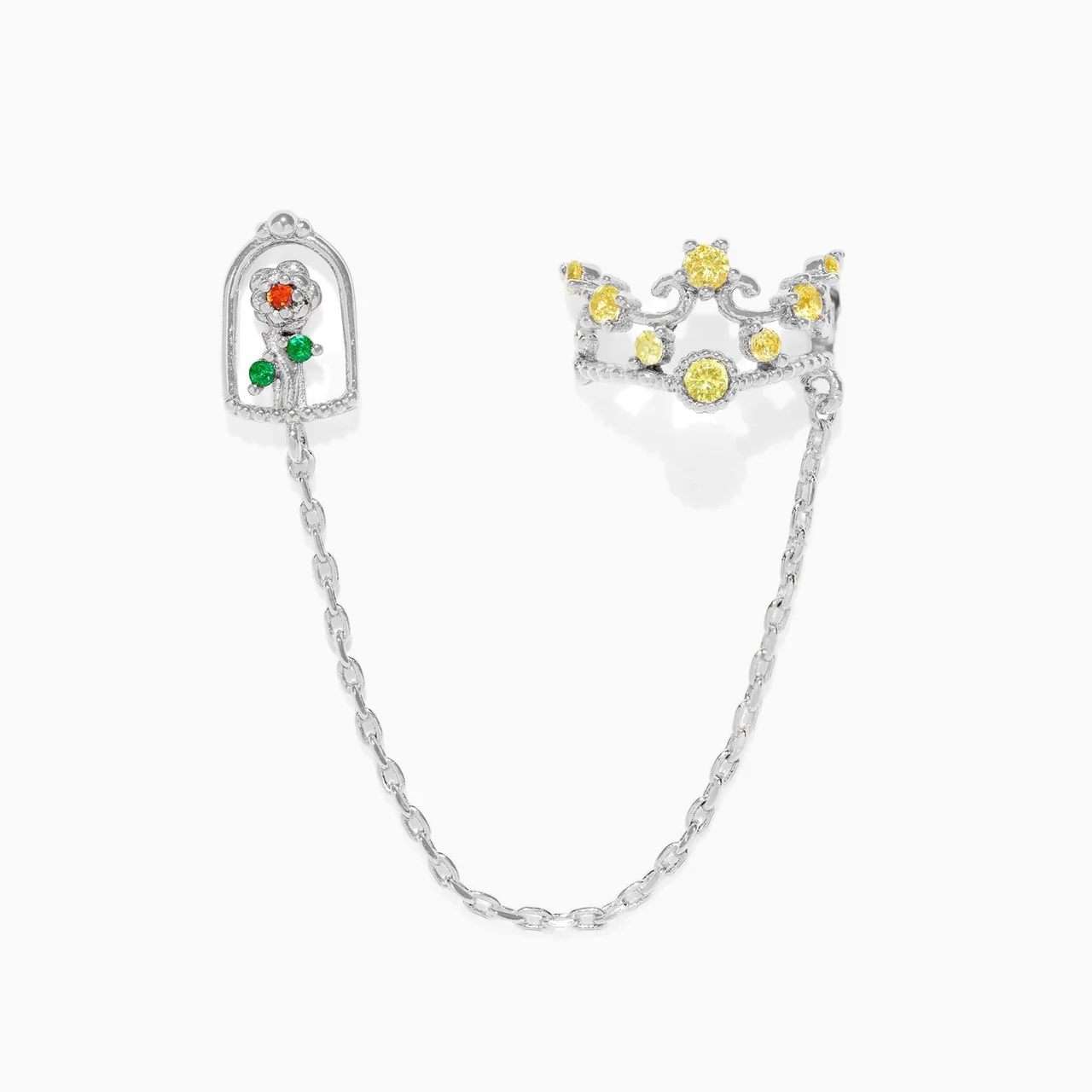 Disney Princess Beauty and the Beast Enchanted Rose Ear Cuff + Stud - Image 6