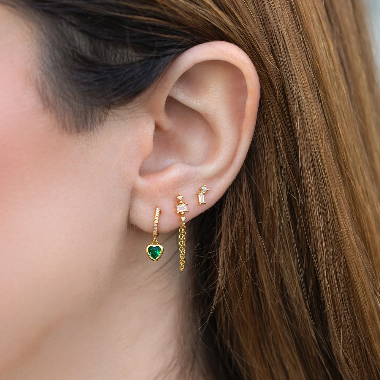 Green Goddess Dangle Hoops - Image 2