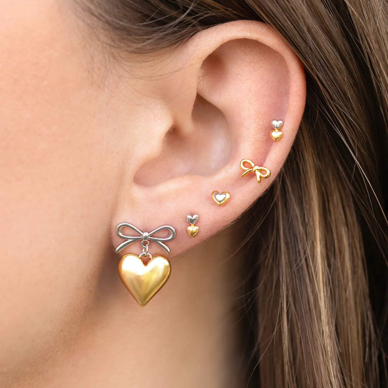 Heart To Heart Two Tone Studs - Image 5
