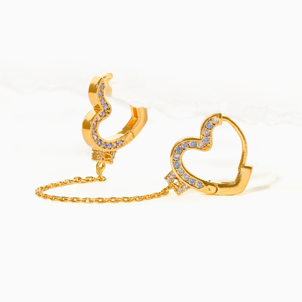 Love Locked Double Heart Hoops - Image 3
