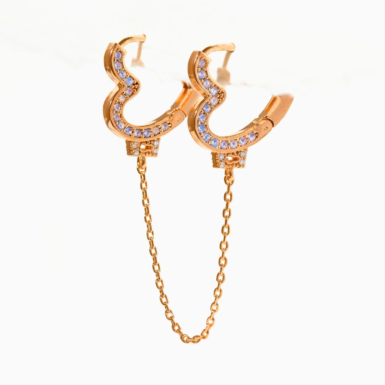 Love Locked Double Heart Hoops - Image 5