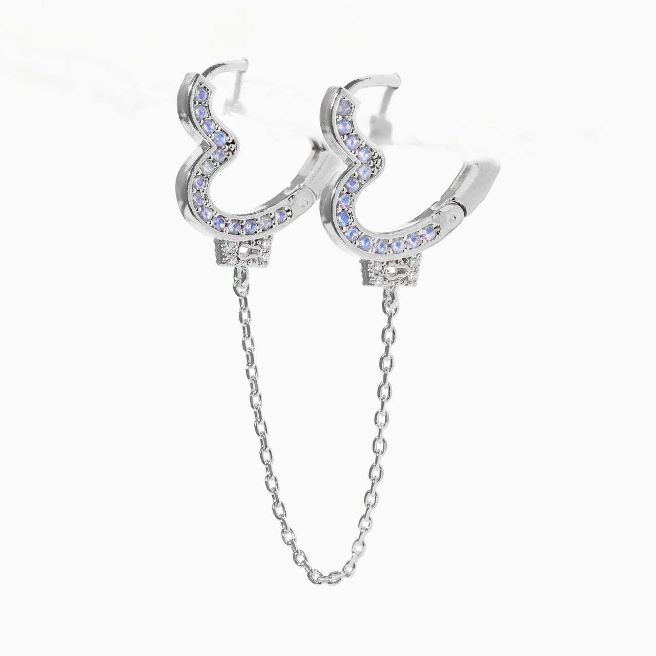 Love Locked Double Heart Hoops - Image 6