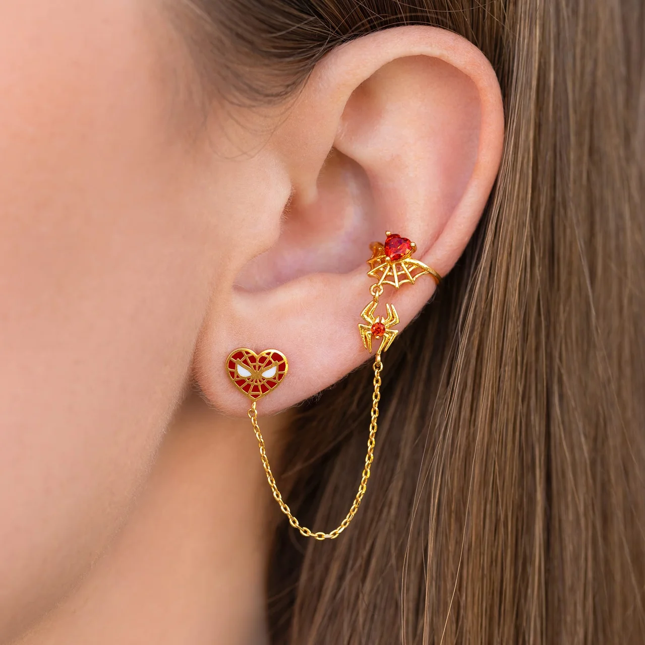 Marvel''s Spider-Man Web of Love Ear Cuff + Stud - Image 2