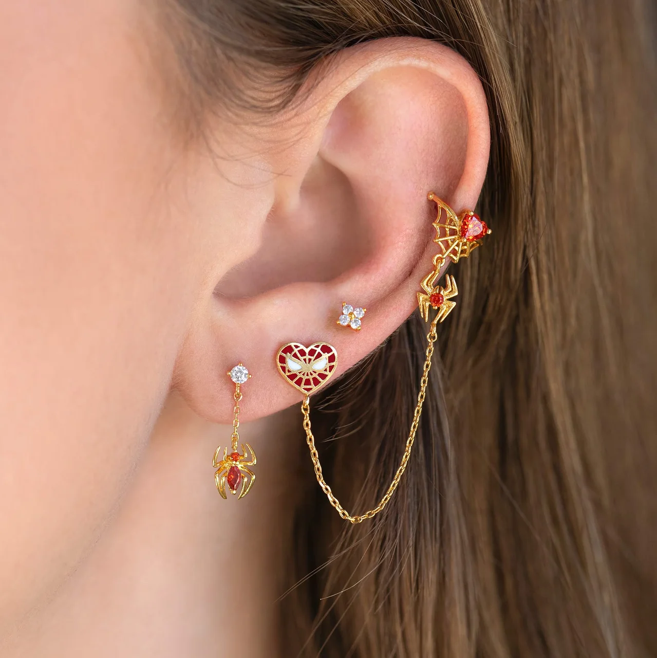 Marvel''s Spider-Man Web of Love Ear Cuff + Stud - Image 4
