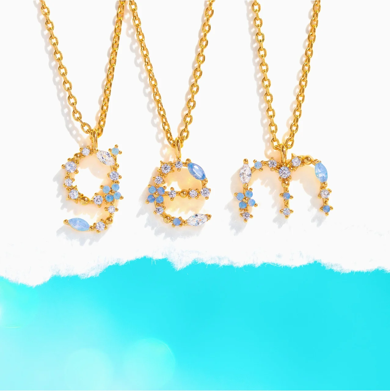 True Blossom Lowercase Initial Necklace - Image 7
