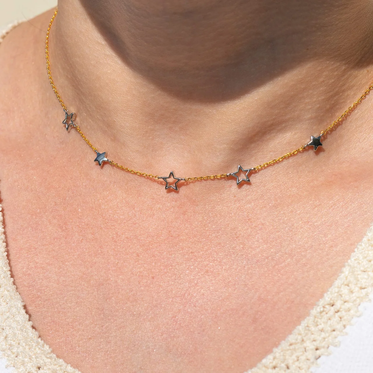 Twinkle Twinkle Two Tone Necklace - Image 2